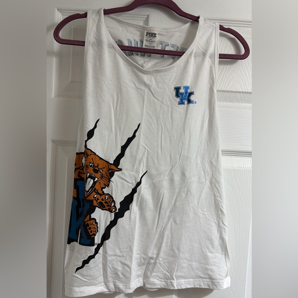 White Tank Top with Wildcat Graphic